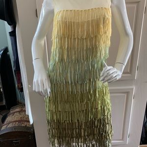 Cartise S8 yellowsgreen flapperstyle cocktaildress